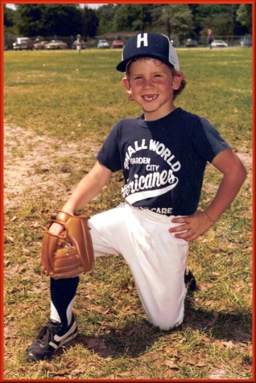 Danny as a Small World Garden City Hurricane, a daycare softball team.