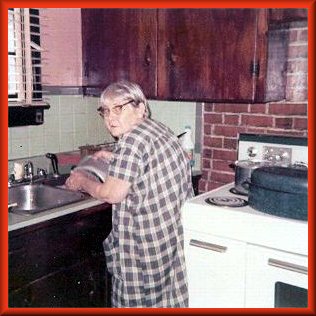 Mama in the kitchen on Dunn Avenue